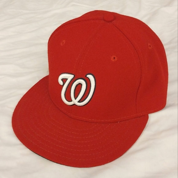 7 3/8 Washington Nationals Fitted Hat/Cap (Red, Navy Blue, White) 7 and 3 8ths - Picture 1 of 6